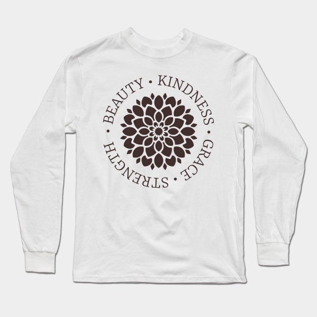 Dahlia Flower Meaning in Wenge Long Sleeve T-Shirt by racheldwilliams